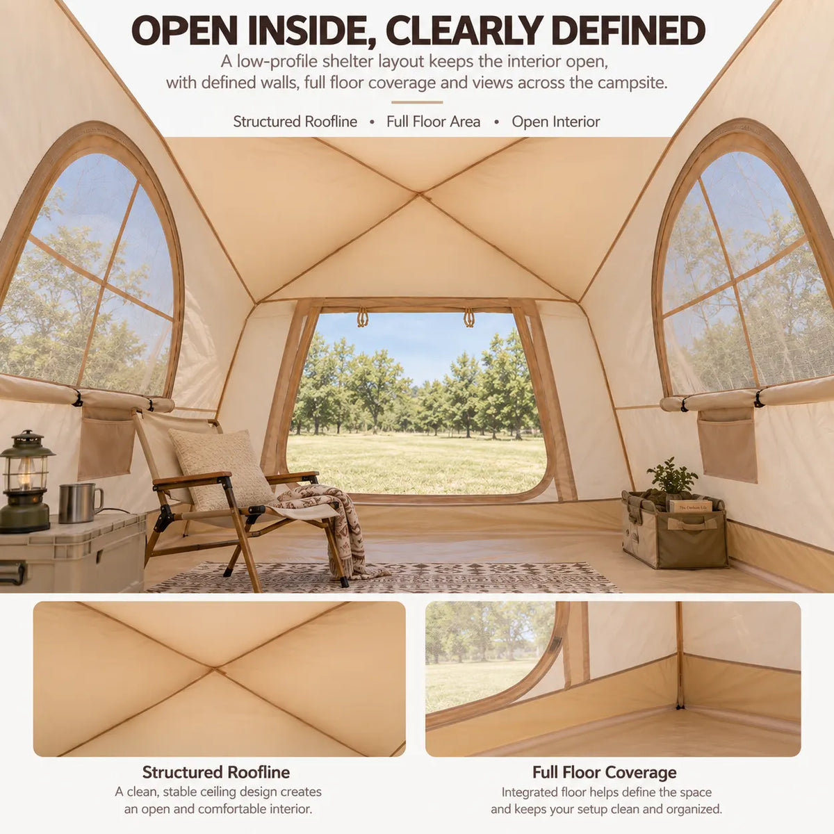 Weisshorn Inflatable Camping Tent Dual End Doors Arched Windows 300x400cm - Image 5