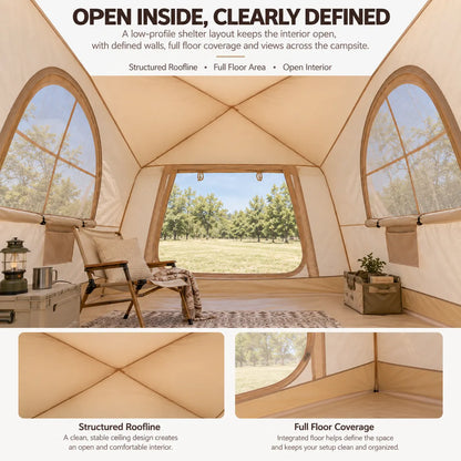 Weisshorn Inflatable Camping Tent Dual End Doors Arched Windows 300x400cm - Image 5