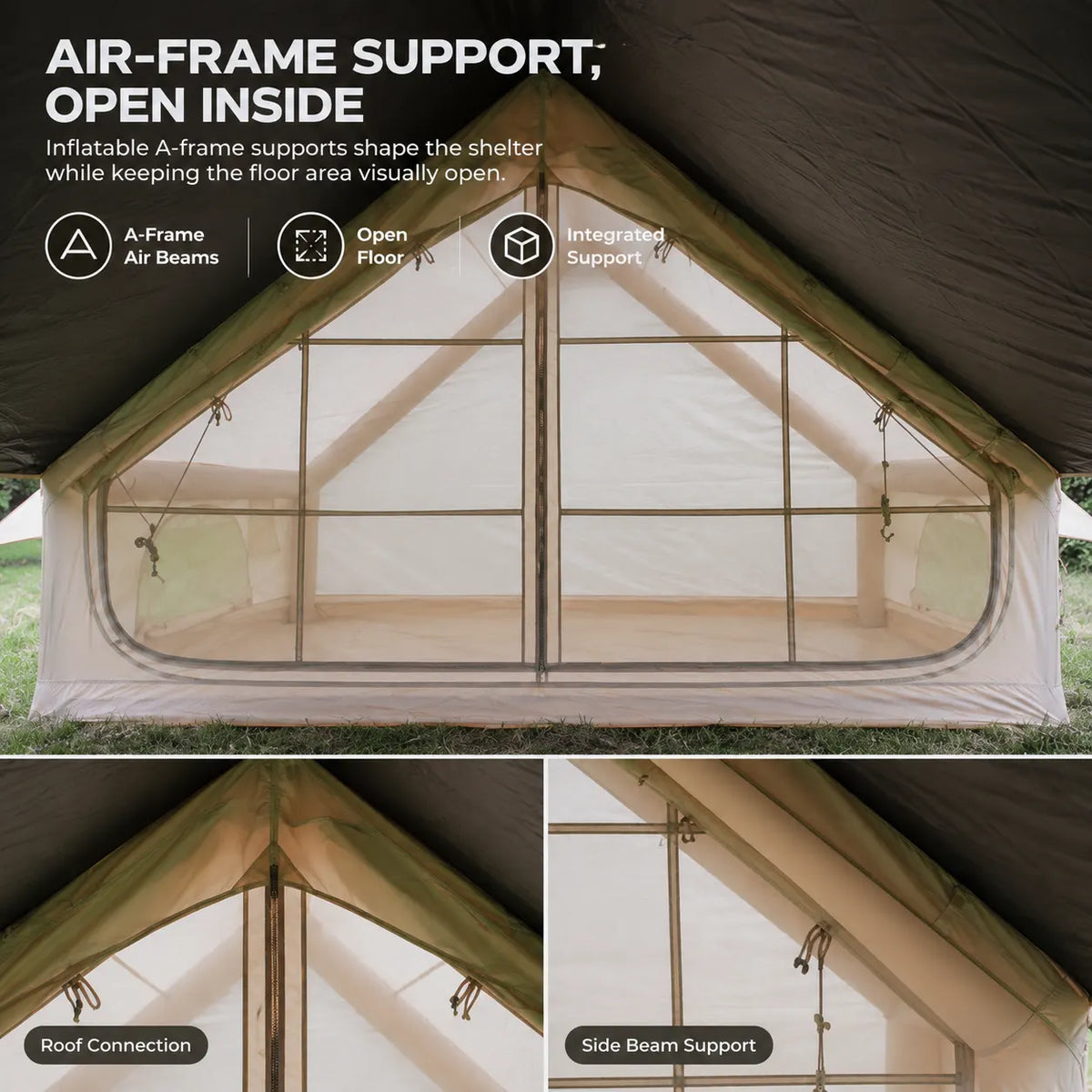 Weisshorn Inflatable A-Frame Tent with Extended Side Awning, Basecamp - Image 6