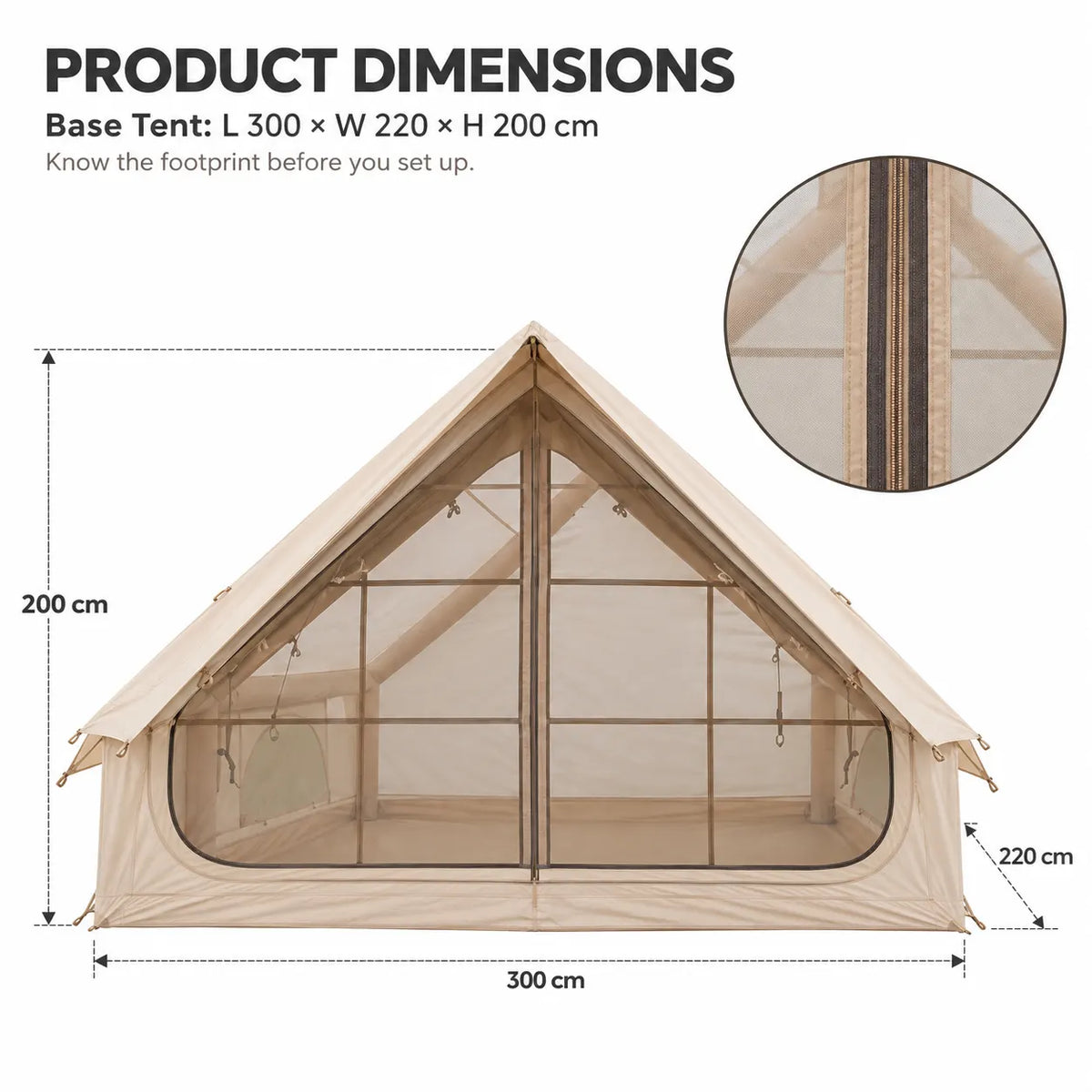 Weisshorn Inflatable A-Frame Tent with Extended Side Awning, Basecamp - Image 8