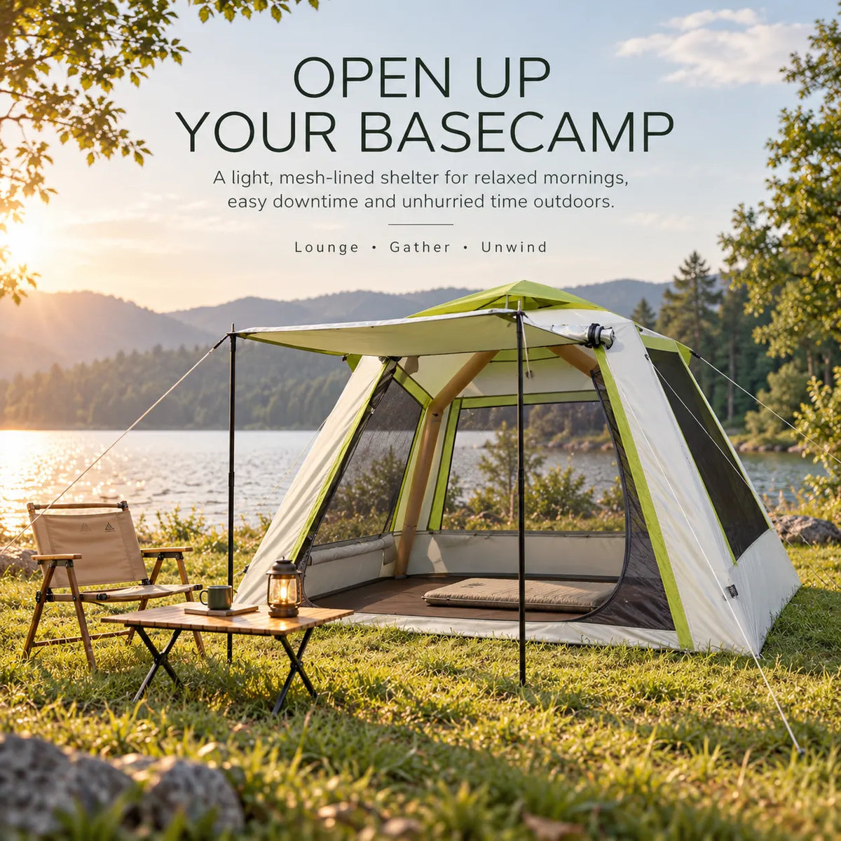 Weisshorn Inflatable Mesh Gazebo Tent, Air-Frame with Extendable Canopy - Image 2