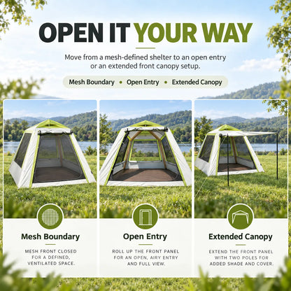Weisshorn Inflatable Mesh Gazebo Tent, Air-Frame with Extendable Canopy - Image 5