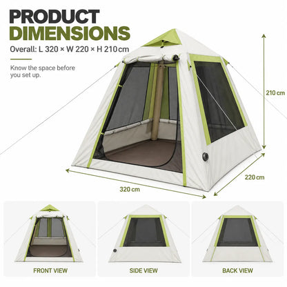 Weisshorn Inflatable Mesh Gazebo Tent, Air-Frame with Extendable Canopy - Image 8