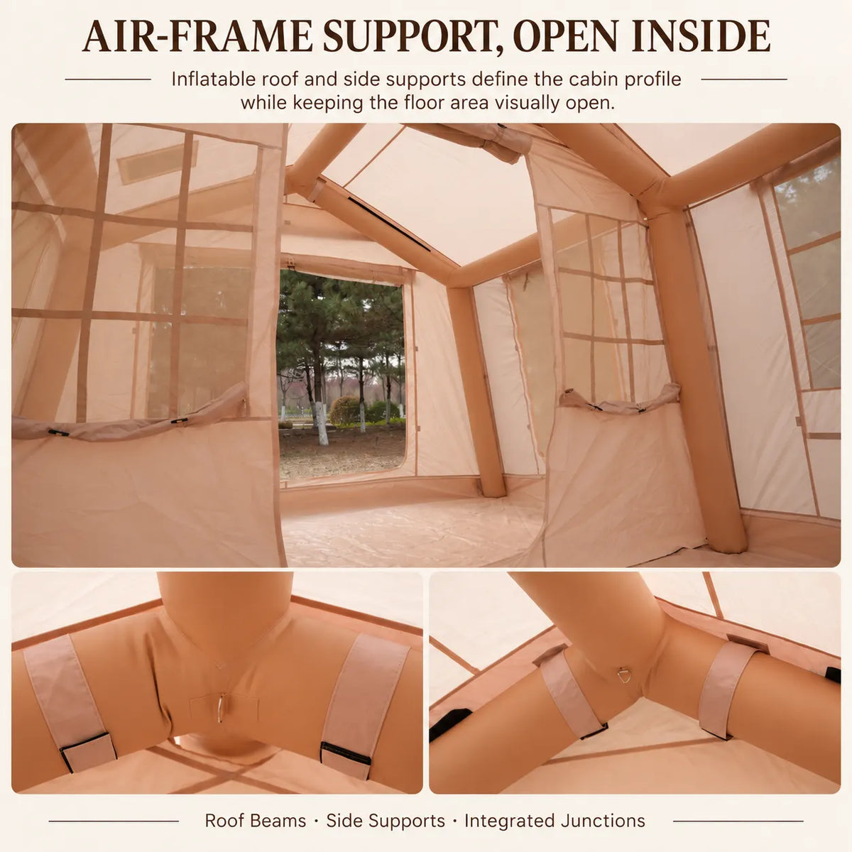 Weisshorn Inflatable Cabin Tent 300x400cm Side Awning Roof Skylight - Image 5