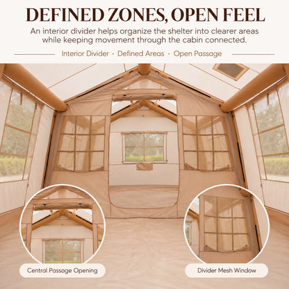 Weisshorn Inflatable Cabin Tent 300x400cm Side Awning Roof Skylight - Image 7