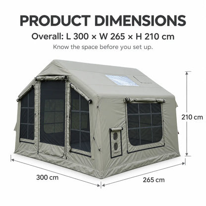Weisshorn Inflatable Camping Tent Cabin Style with Skylight Mesh 300x265cm - Image 7
