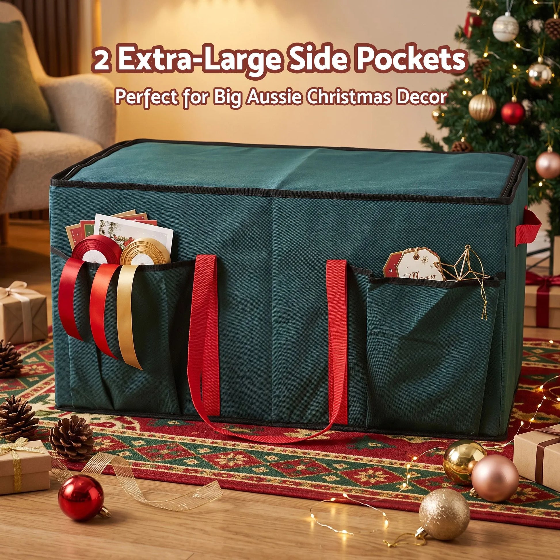 Jingle Jollys Christmas Baubles Storage Box 128 Slots Decor Ornaments Container - Image 6