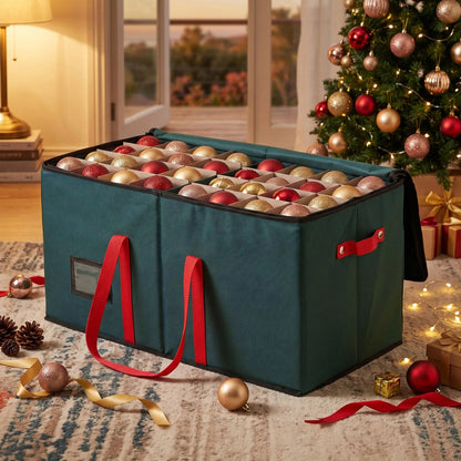 Jingle Jollys Christmas Baubles Storage Box 128 Slots Decor Ornaments Container - Image 9