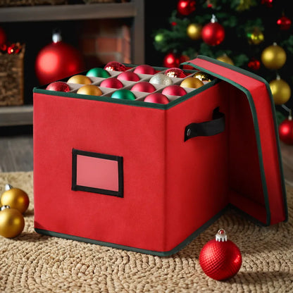 Jingle Jollys Christmas Baubles Storage Box 64 Dividers Xmas Ornaments Container - Image 7