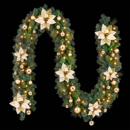 Jingle Jollys 2.7M Christmas Garland 8 Mode LEDs Timing 200 Tips Flowers Balls - Image 3