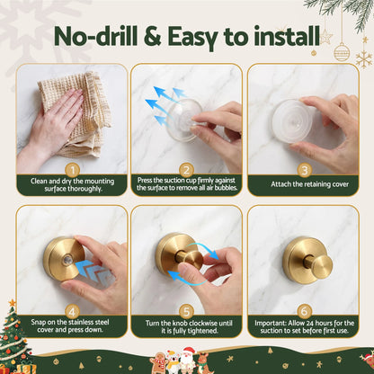 Jingle Jollys 2x Vacuum Suction Cup Christmas Wreath Hook Stainless Steel Heavy Duty 5kg - Image 7