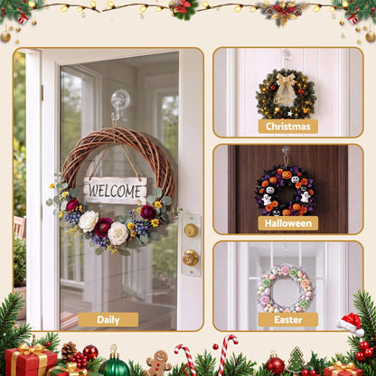 Jingle Jollys 2x Suction Cup Hooks Heavy Duty Christmas Wreath Hanger Window 5kg - Image 7