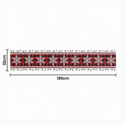 Jingle Jollys Christmas Table Runner Snowflake 190x32CM Dining Party Decor Linen - Image 2