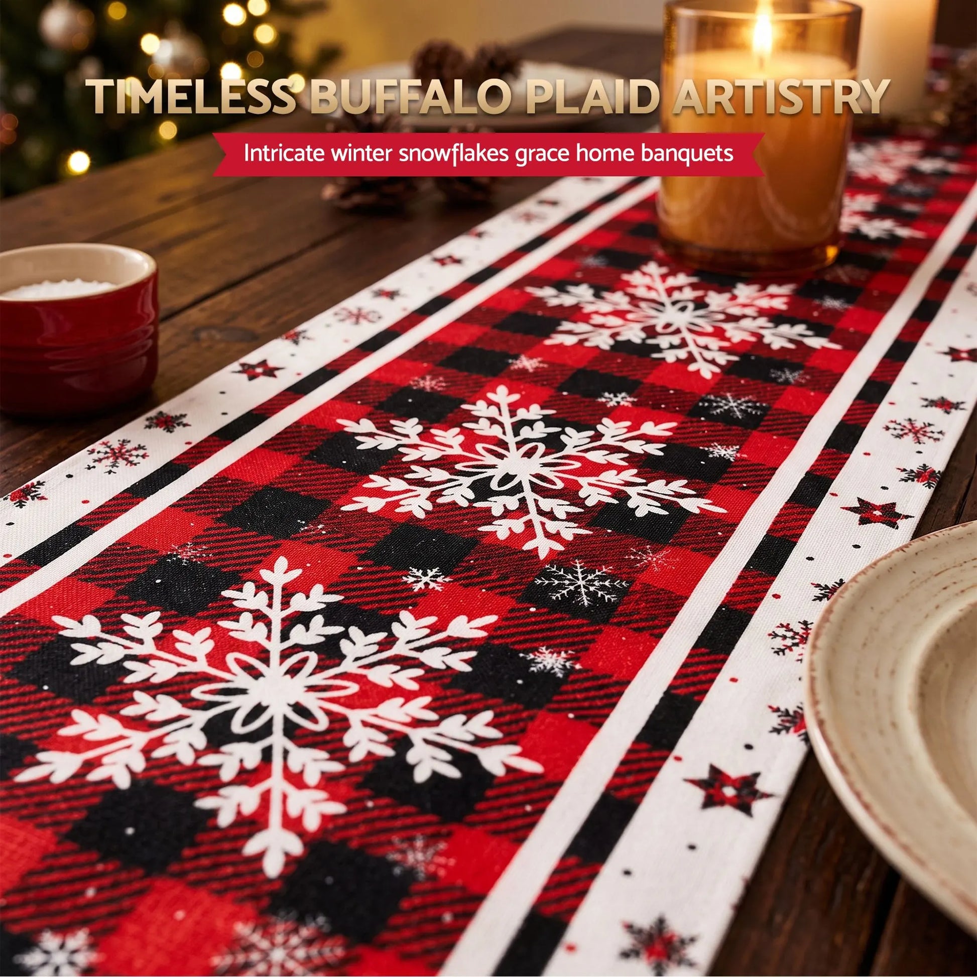 Jingle Jollys Christmas Table Runner Snowflake 190x32CM Dining Party Decor Linen - Image 4