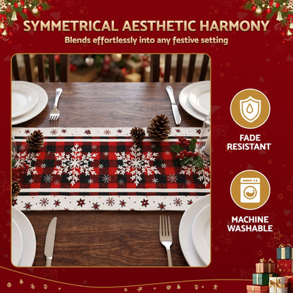 Jingle Jollys Christmas Table Runner Snowflake 190x32CM Dining Party Decor Linen - Image 5