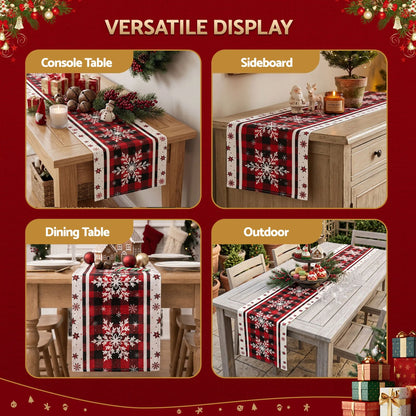 Jingle Jollys Christmas Table Runner Snowflake 190x32CM Dining Party Decor Linen - Image 7