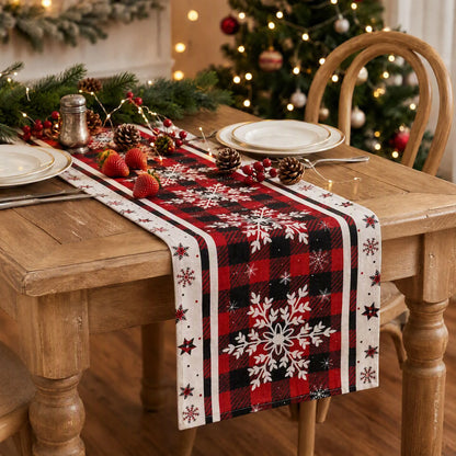 Jingle Jollys Christmas Table Runner Snowflake 190x32CM Dining Party Decor Linen - Image 8