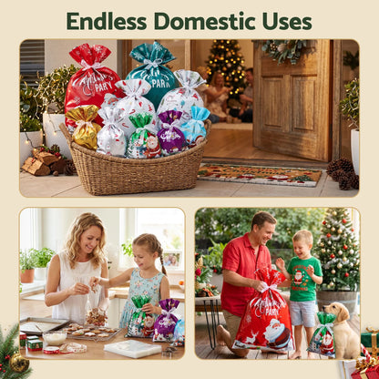 Jingle Jollys 27PCS Christmas Gift Bags Large Medium Small 9 Christmas Designs Set - Image 7