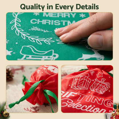 Jingle Jollys 6PCS Christmas Santa Sacks Drawstring Reusable Gift Storage Bags 2 Sizes - Image 4