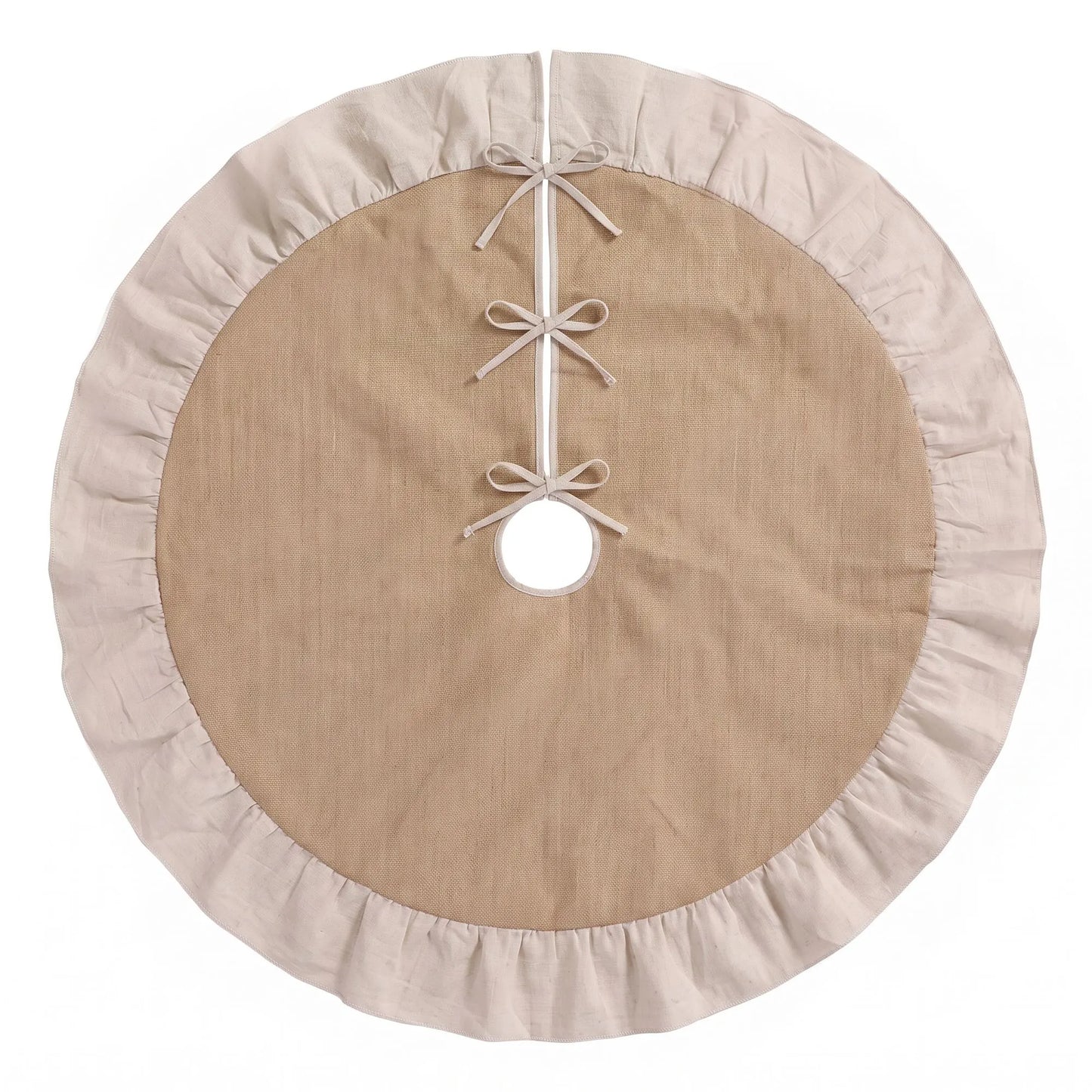 Jingle Jollys 120cm Christmas Tree Skirt Linen Christmas Tree Mat Decor
