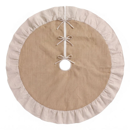 Jingle Jollys 120cm Christmas Tree Skirt Linen Christmas Tree Mat Decor