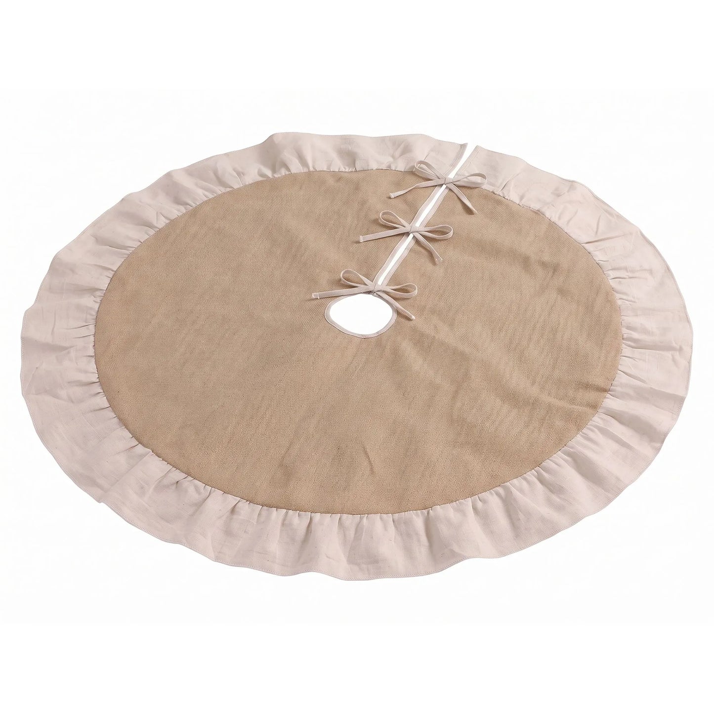 Jingle Jollys 120cm Christmas Tree Skirt Linen Christmas Tree Mat Decor - Image 3