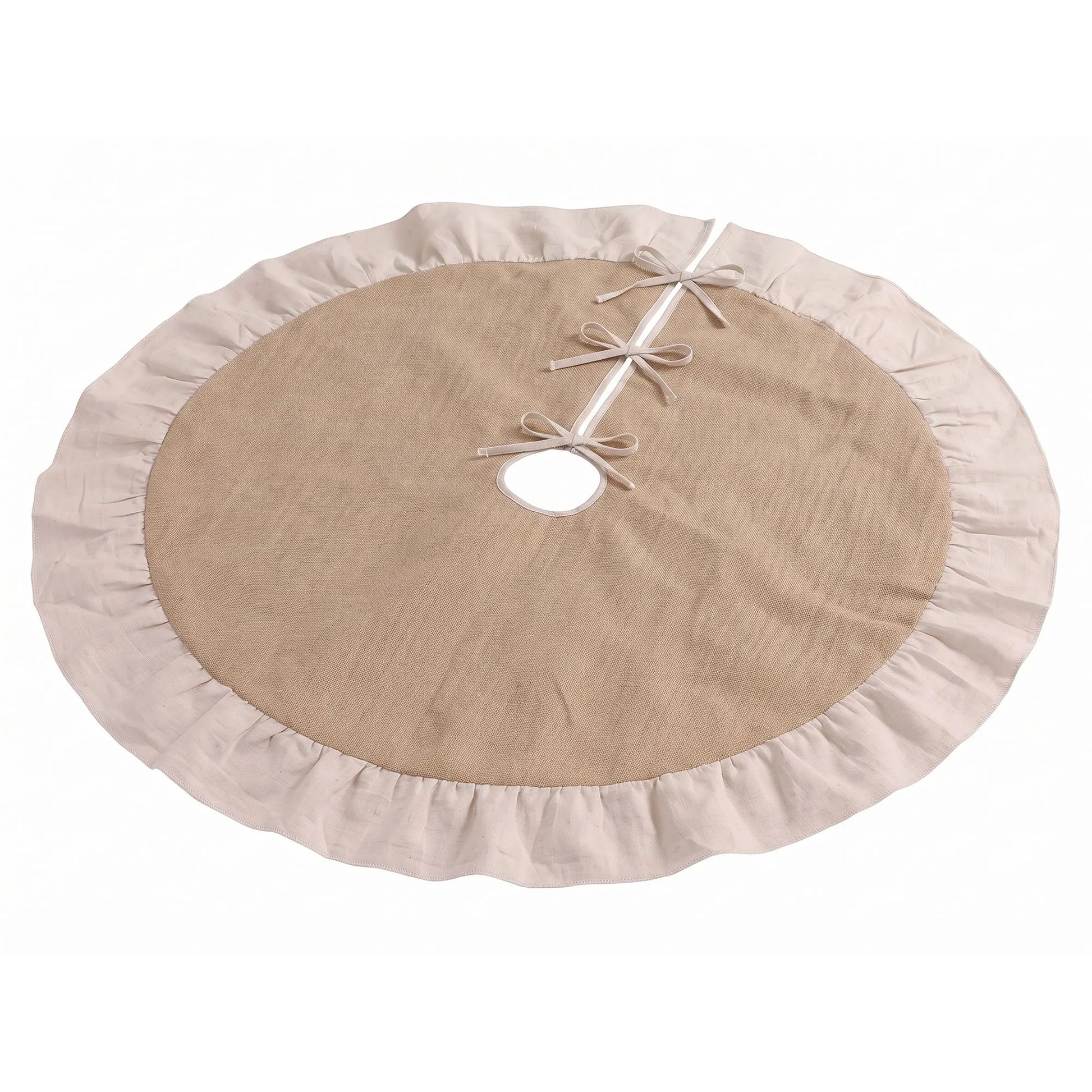 Jingle Jollys 120cm Christmas Tree Skirt Linen Christmas Tree Mat Decor - Image 3