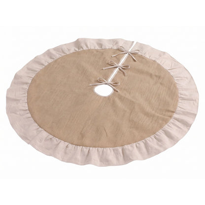 Jingle Jollys 120cm Christmas Tree Skirt Linen Christmas Tree Mat Decor - Image 3
