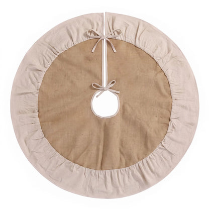 Jingle Jollys 90cm Christmas Tree Skirt Linen Christmas Tree Mat Decor
