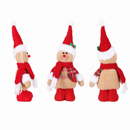 Jingle Jollys Christmas Gingerbread Man Standing Ornament Knitted Christmas Indoor Decor