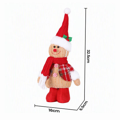 Jingle Jollys Christmas Gingerbread Man Standing Ornament Knitted Christmas Indoor Decor - Image 2