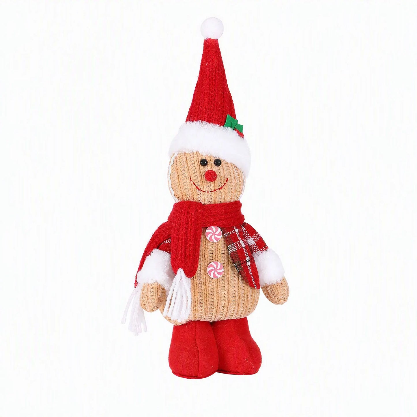 Jingle Jollys Christmas Gingerbread Man Standing Ornament Knitted Christmas Indoor Decor - Image 3