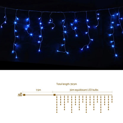 Jingle Jollys 32M Christmas Lights Solar Icicle String Lights 960 LED Blue - Image 2
