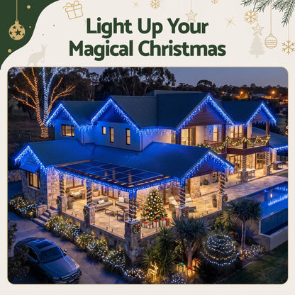 Jingle Jollys 32M Christmas Lights Solar Icicle String Lights 960 LED Blue - Image 9