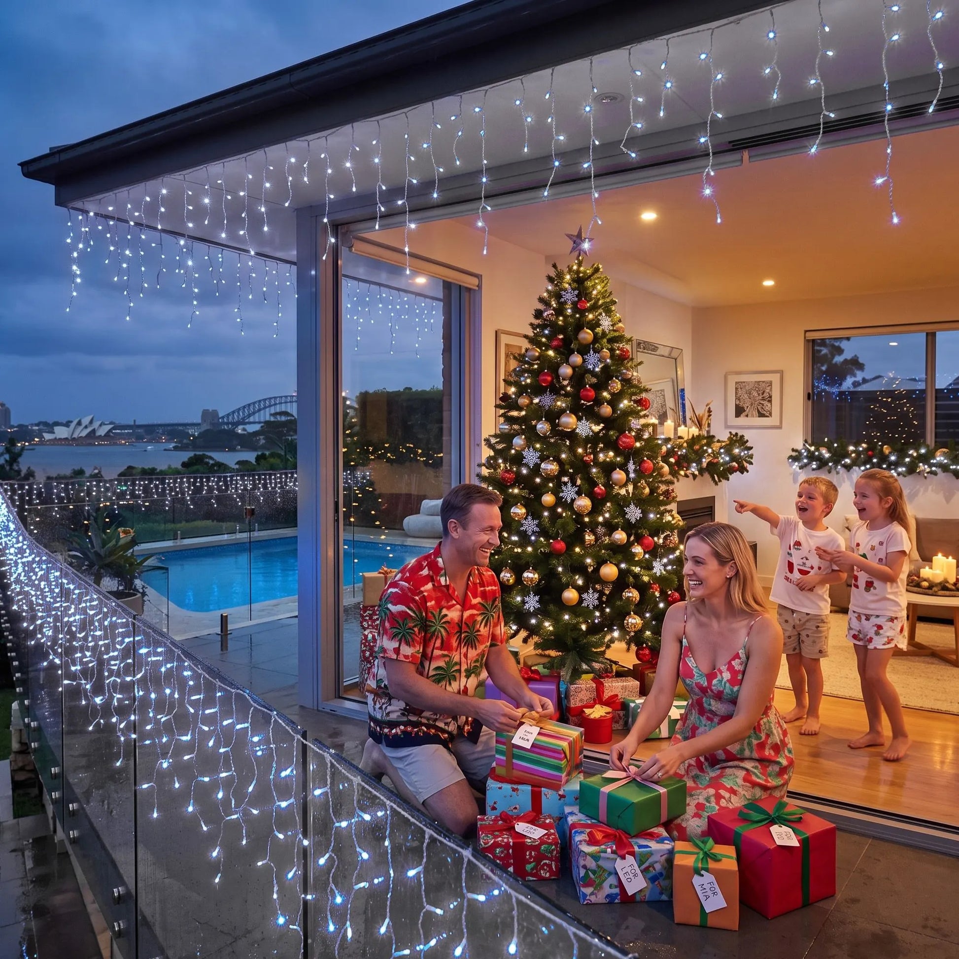 Jingle Jollys 32M Christmas Lights Solar Icicle String Lights 960 LED Cool White - Image 6