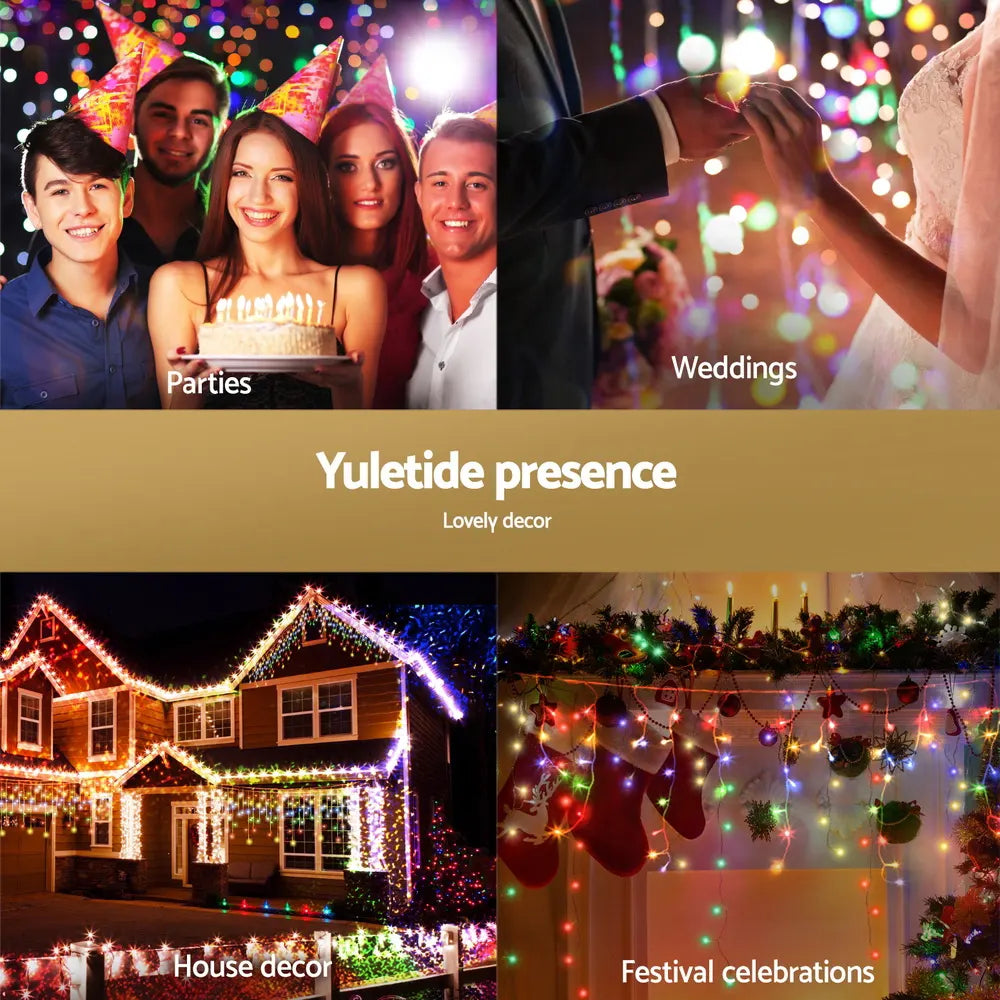 Jingle Jollys 32M Christmas Lights Icicle String Light 960 LED Multi-coloured - Image 5