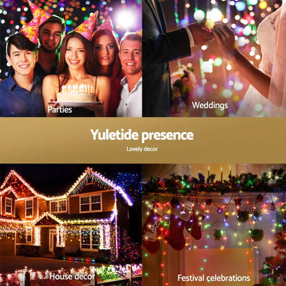 Jingle Jollys 32M Christmas Lights Icicle String Light 960 LED Multi-coloured - Image 5