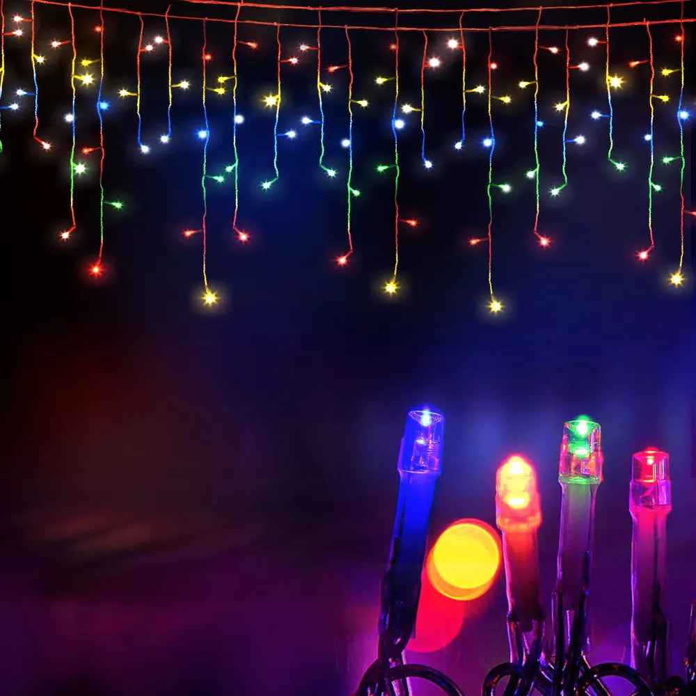 Jingle Jollys 32M Christmas Lights Icicle String Light 960 LED Multi-coloured - Image 7