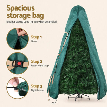 Jingle Jollys Christmas Tree Storage Bag Fits Up to 9ft Tree Xmas Bag Green - Image 4