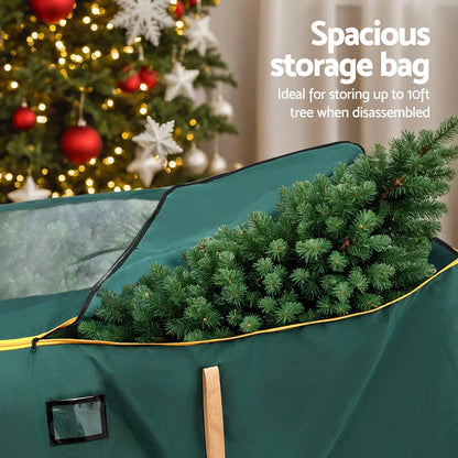 Jingle Jollys Christmas Tree Storage Bag Up to 10ft Visible Handle Wheels Green - Image 4