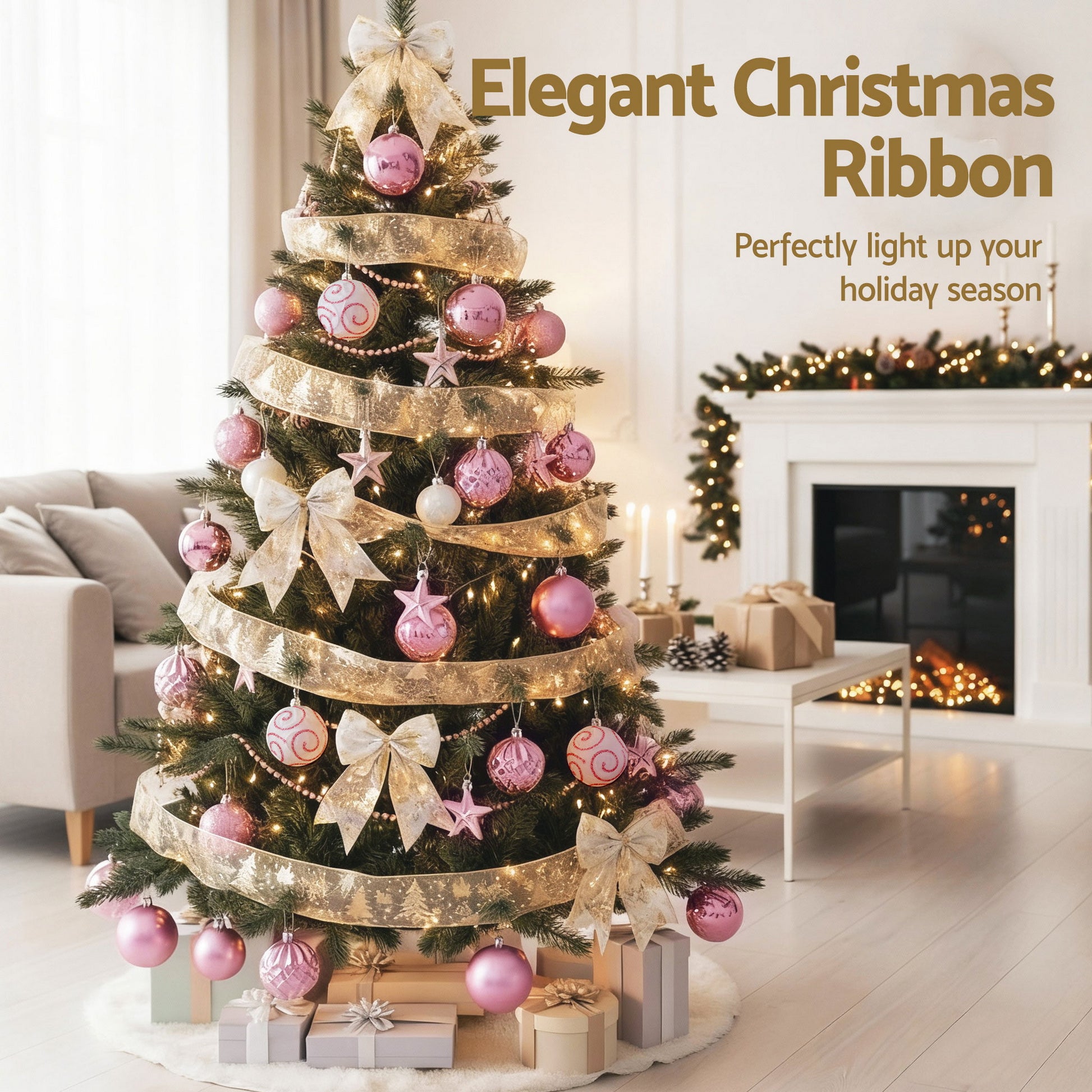 Jingle Jollys Christmas Tree Decoration Set Ribbon Baubles Ornaments Party 34pcs - Image 6