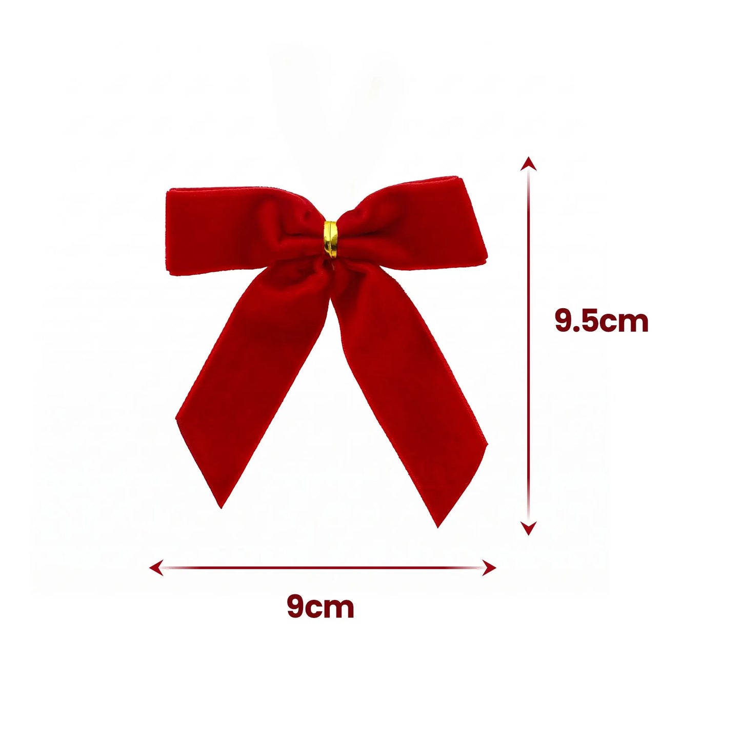 Jingle Jollys 24Pcs Red Velvet Christmas Bows Tree Decorations Xmas Decor - Image 2