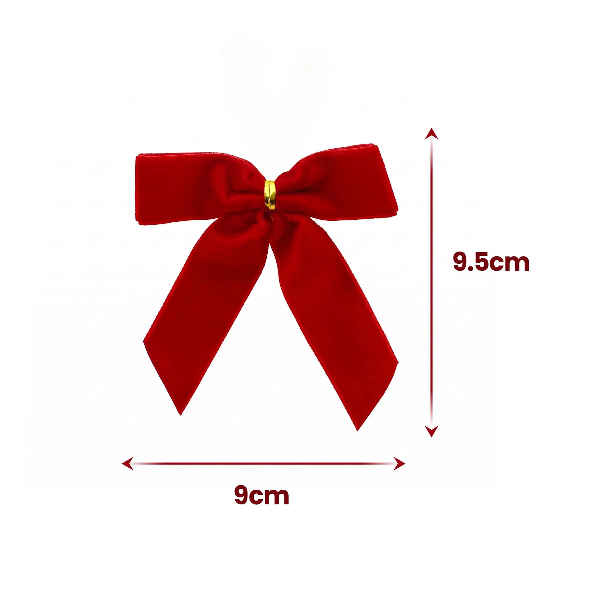 Jingle Jollys 24Pcs Red Velvet Christmas Bows Tree Decorations Xmas Decor - Image 2