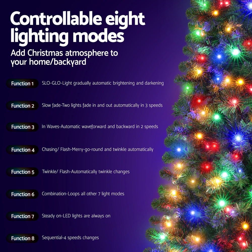 Jingle Jollys Christmas Tree 1.8M LED Corner Xmas Tree Half 8 Modes Multi-color - Image 4