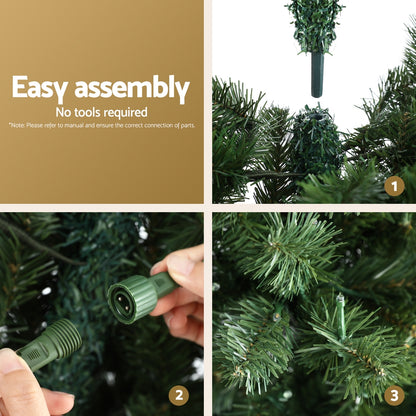 Jingle Jollys Christmas Tree 1.8M LED Corner Xmas Tree Half 8 Modes Multi-color - Image 6
