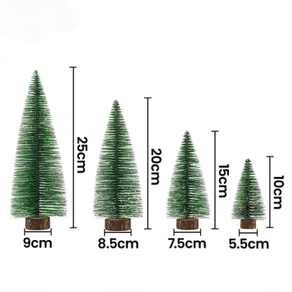 Jingle Jollys Christmas Table Decoration 4Pcs Mini Tree Set Frosted Party Decor - Image 2