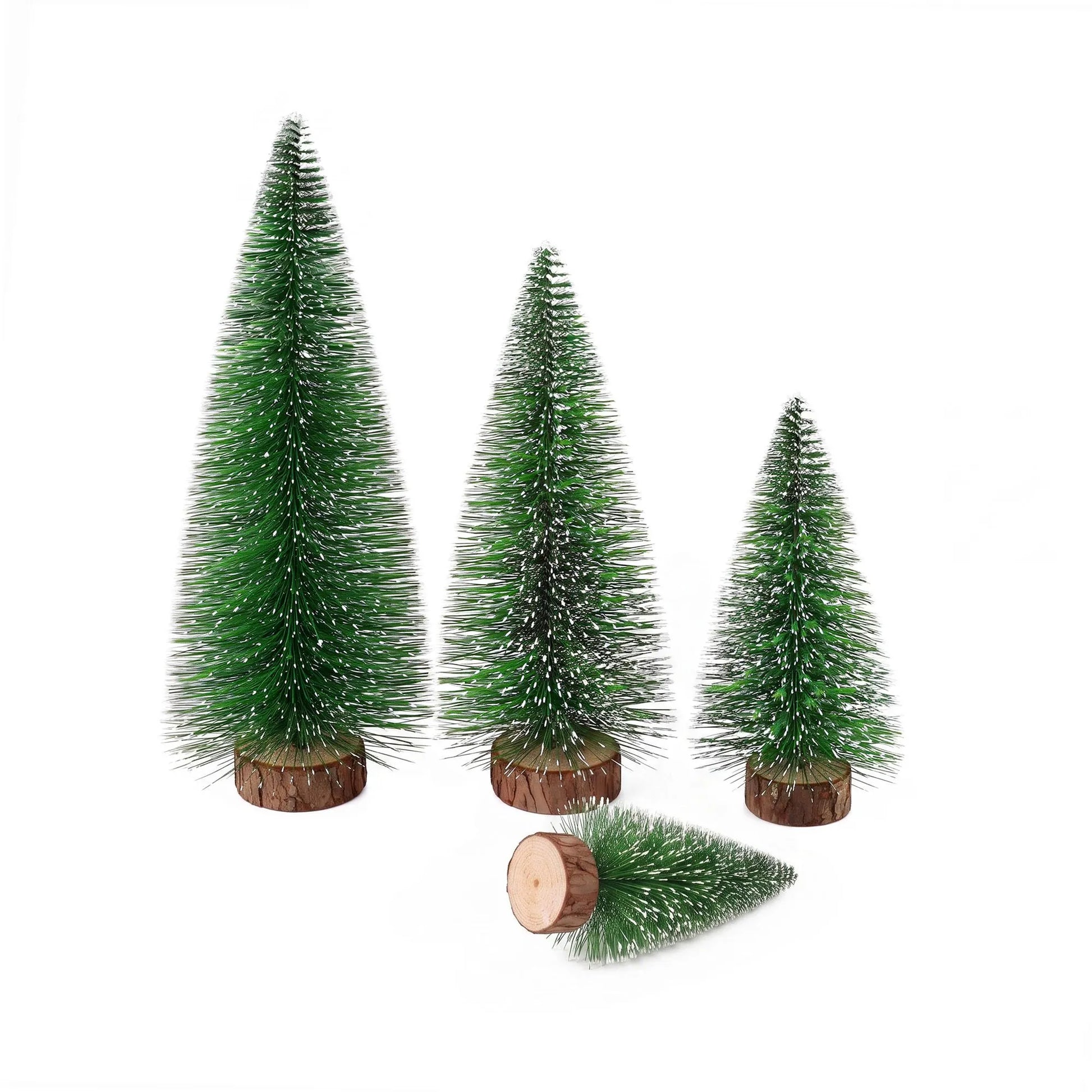 Jingle Jollys Christmas Table Decoration 4Pcs Mini Tree Set Frosted Party Decor - Image 3