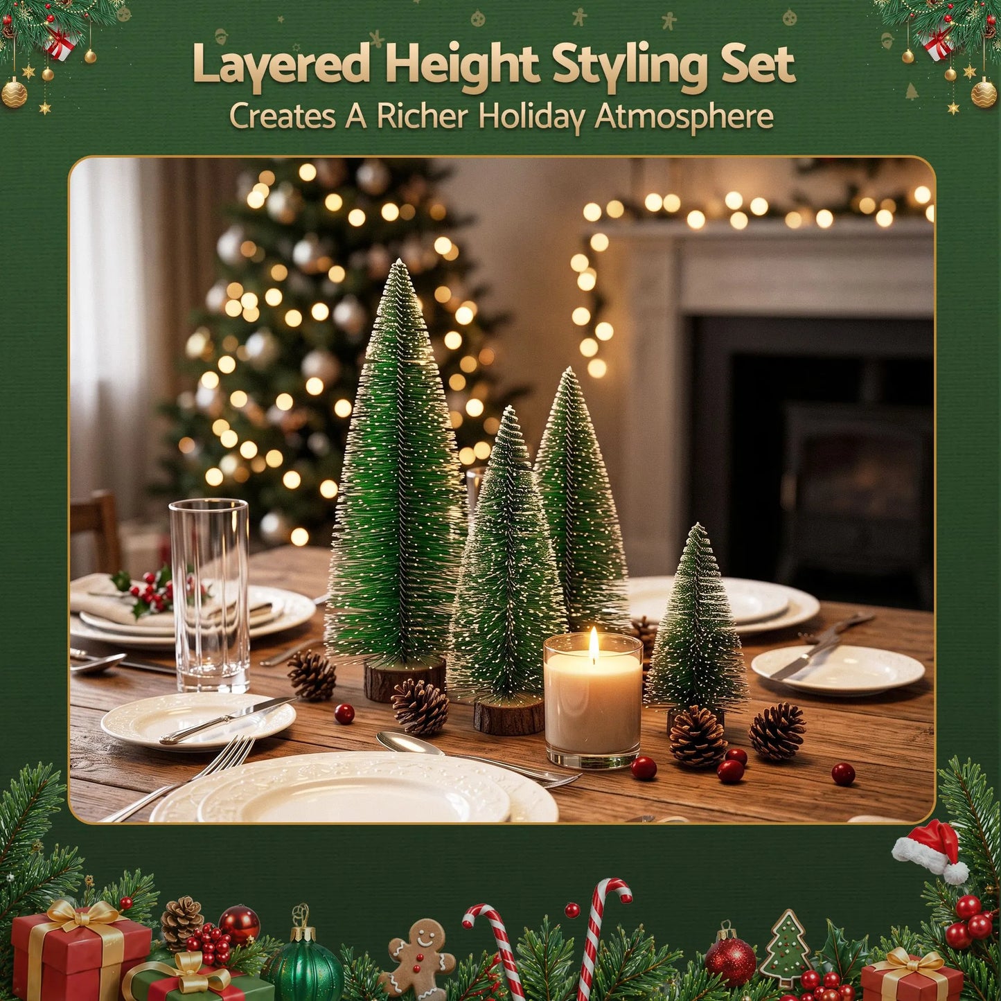 Jingle Jollys Christmas Table Decoration 4Pcs Mini Tree Set Frosted Party Decor - Image 4