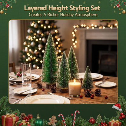 Jingle Jollys Christmas Table Decoration 4Pcs Mini Tree Set Frosted Party Decor - Image 4
