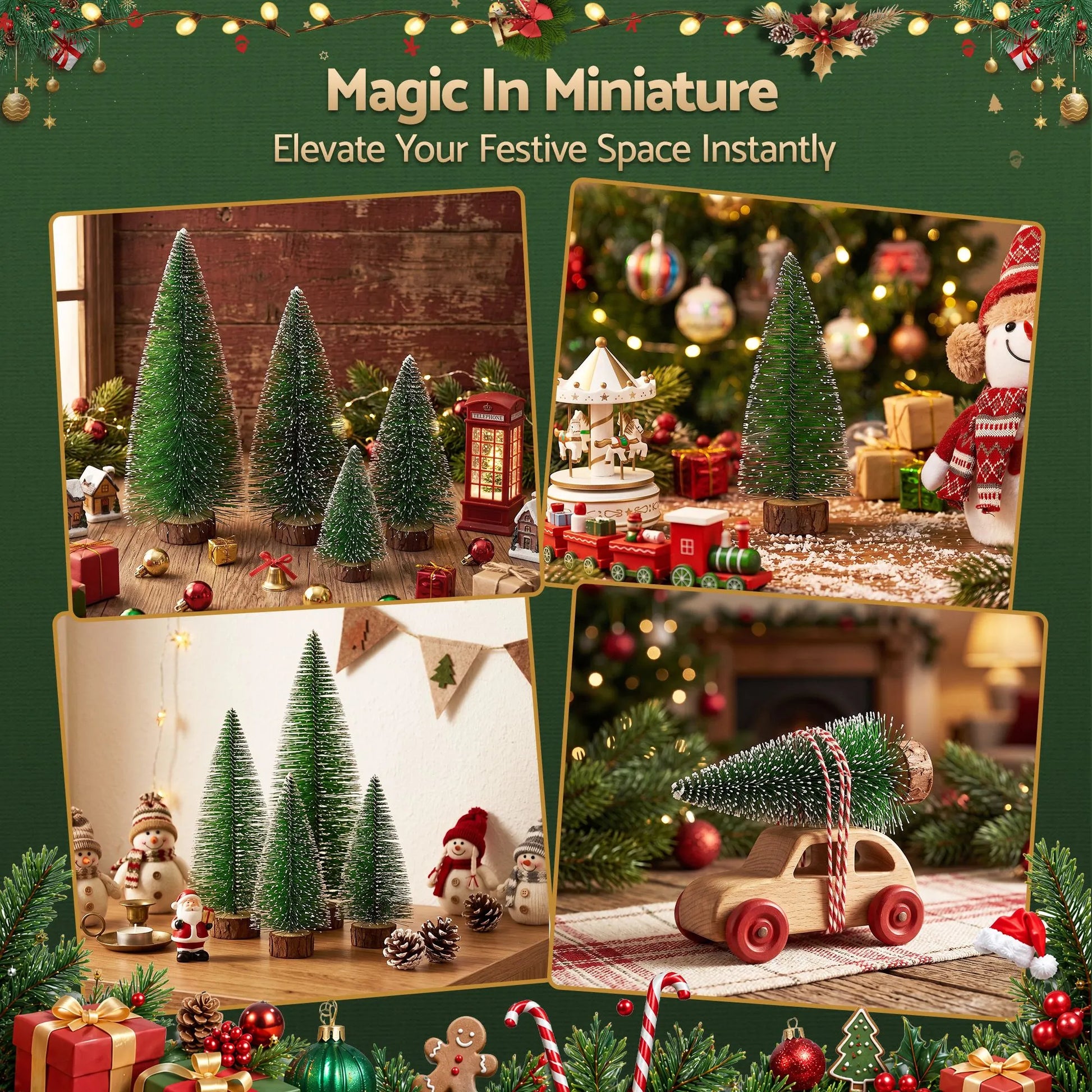 Jingle Jollys Christmas Table Decoration 4Pcs Mini Tree Set Frosted Party Decor - Image 6